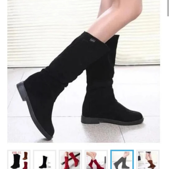 Suede Leather Black Boots size 9 - Picture 4 of 5